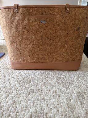 jewell Cork Tote with Light Tan Trim
